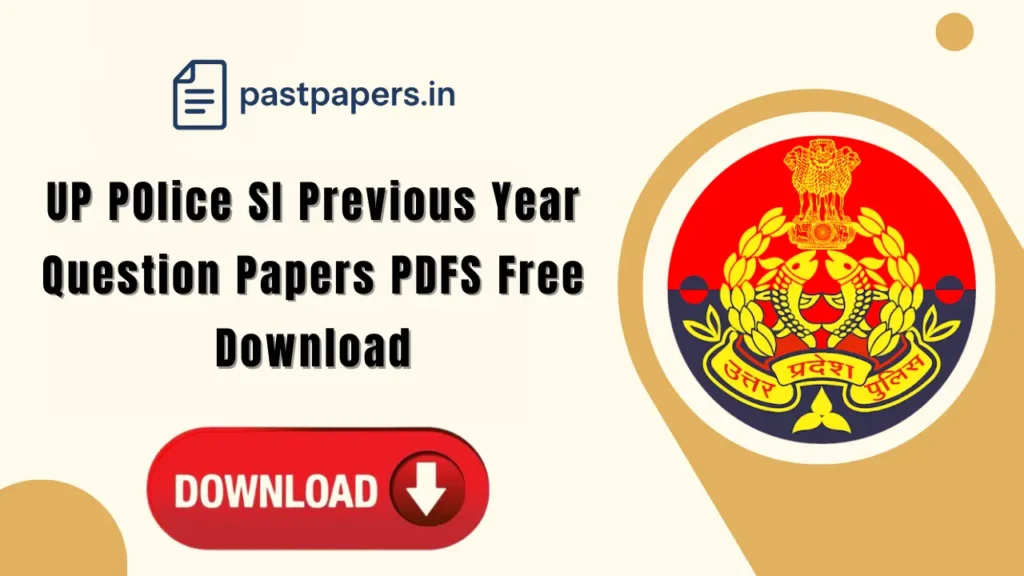UP SI Previous year Paper pdf download in Hindi