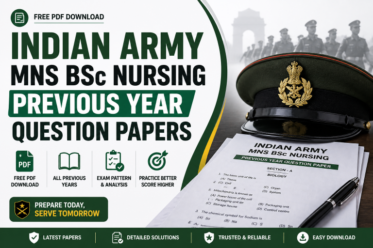 Indian Army MNS BSc Nursing Previous Year Question Papers